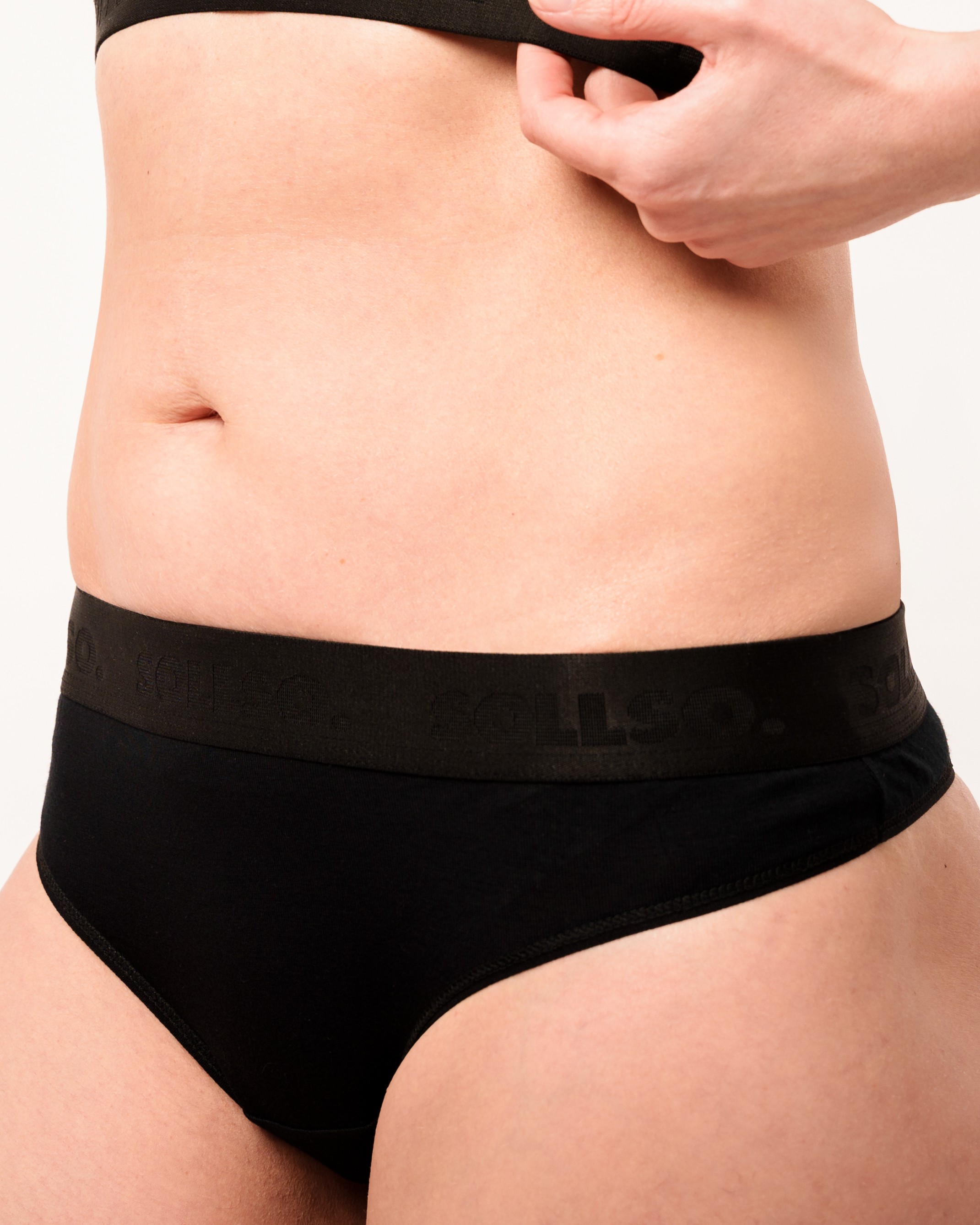 Damen Tanga, Bambusviskose, 3er-Pack, Schwarz/Weiß/Grau, Gr.L