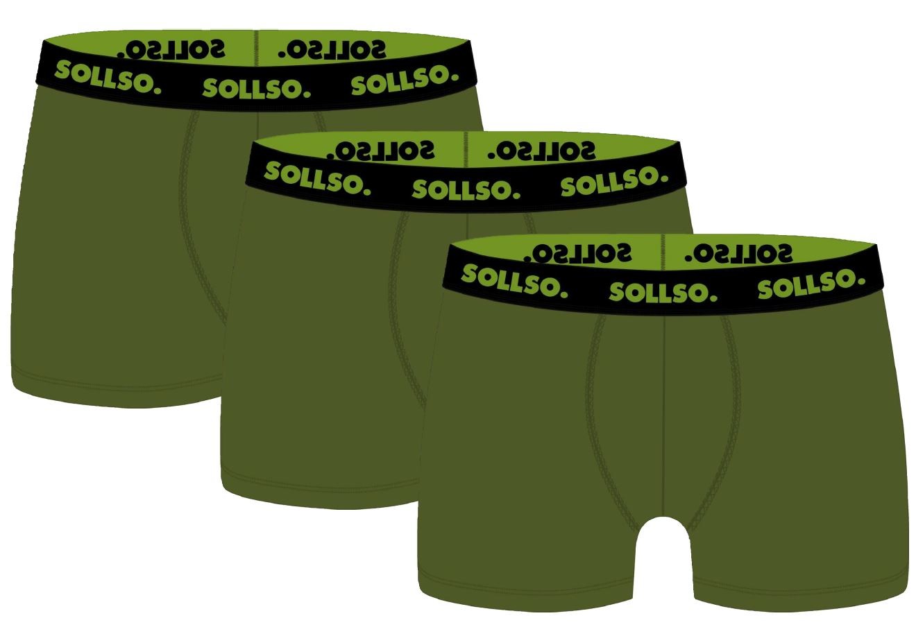 3er Pack Herren Boxershort, Bambusviskose, Olive, Gr.S