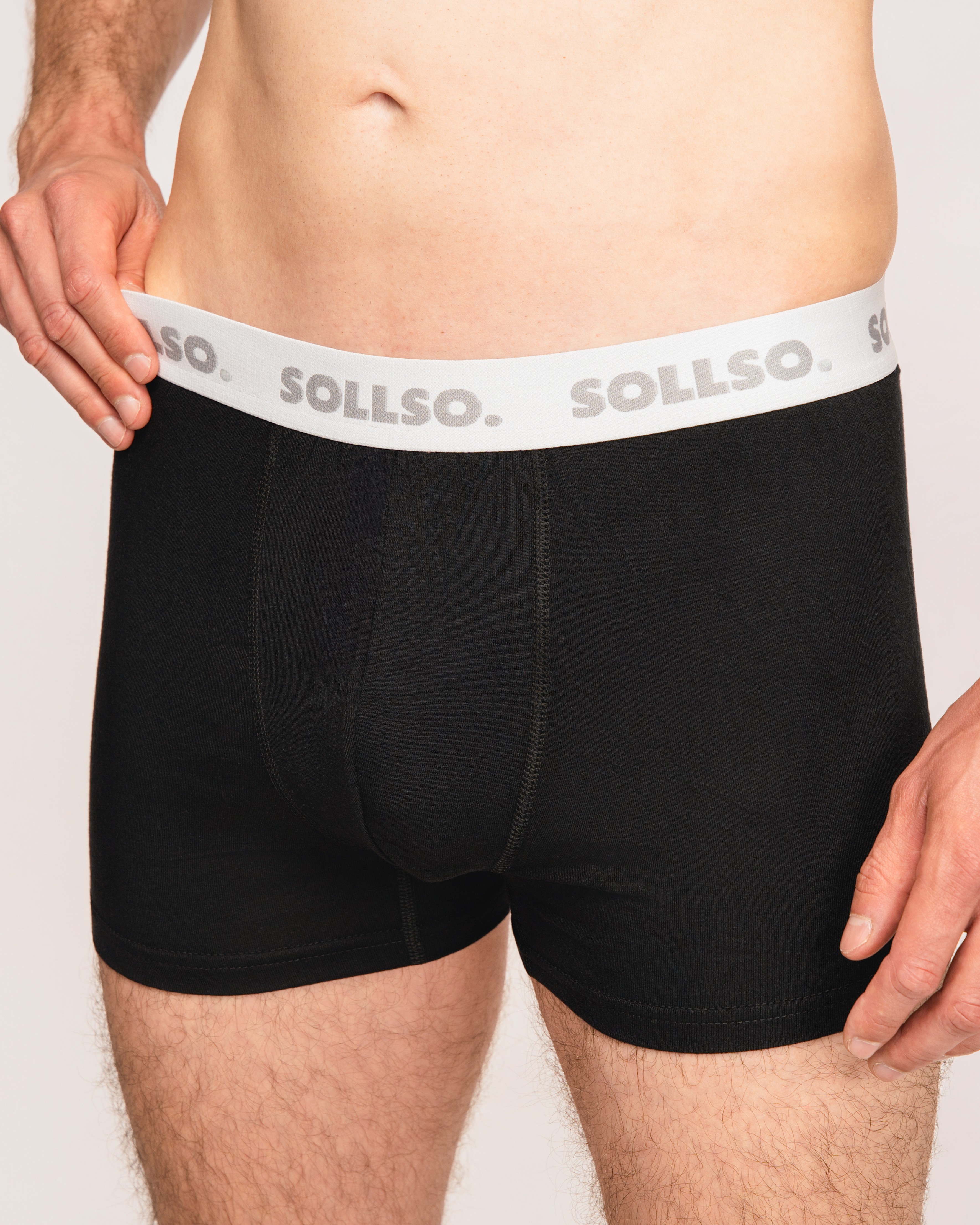3er Pack Herren Boxershort, Bambusviskose, Schwarz/Weiß, Gr.S