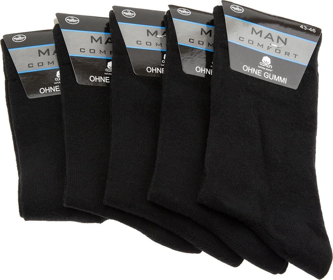 Herren Socken ohne Gummizug, Farbe schwarz, Art. 1561, Gr. 39-42, 10er Pack