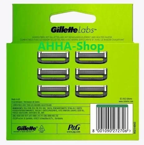 Gillette Labs Rasierklingen, 4 Stück OVP