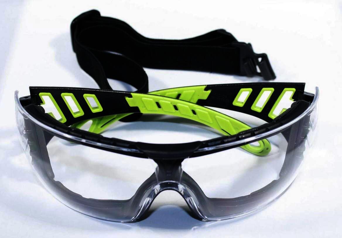 Tector® 4159 Schutzbrille - klar, mit Erweiterungskit, Schwarz/Grün