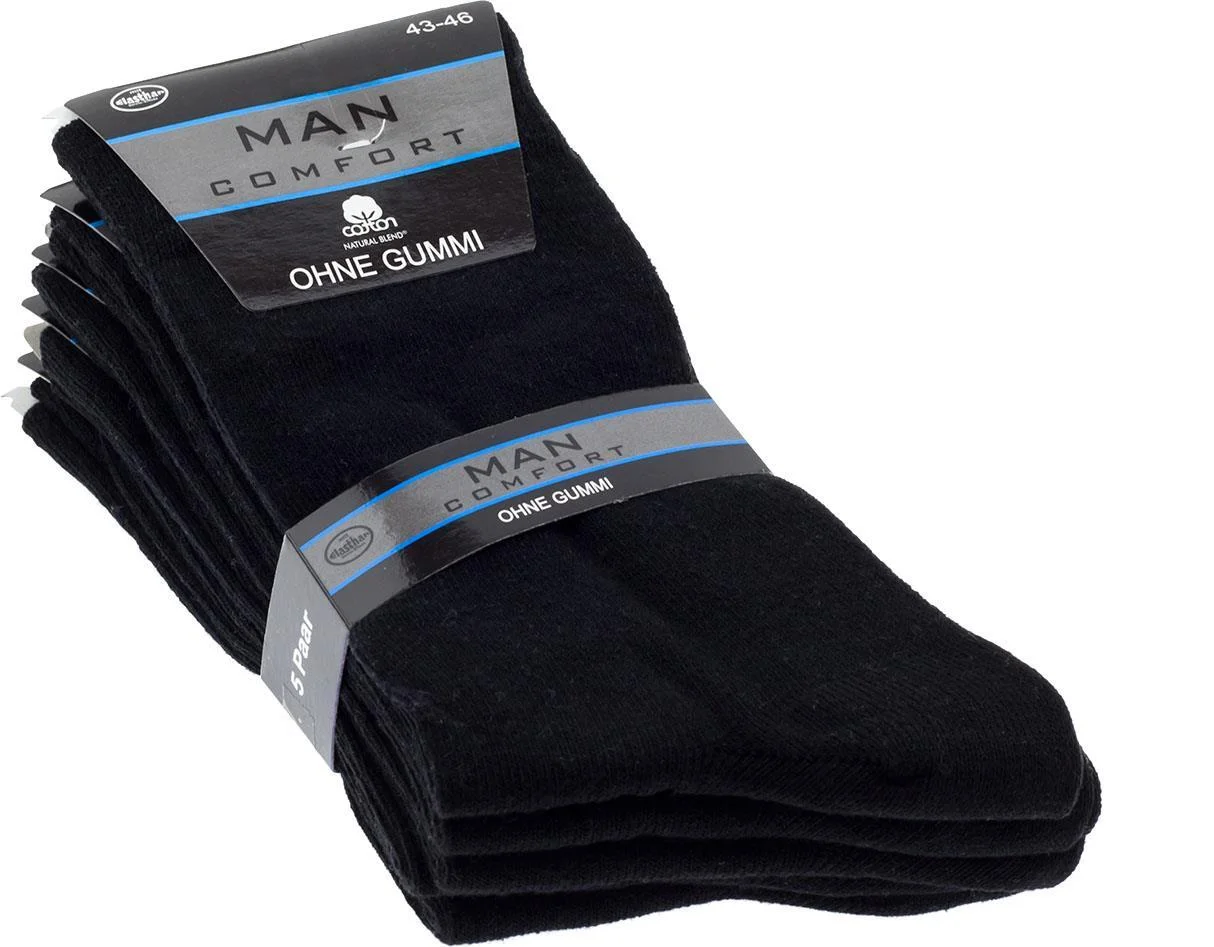 Herren Socken ohne Gummizug, Farbe schwarz, Art. 1561, Gr. 39-42, 10er Pack