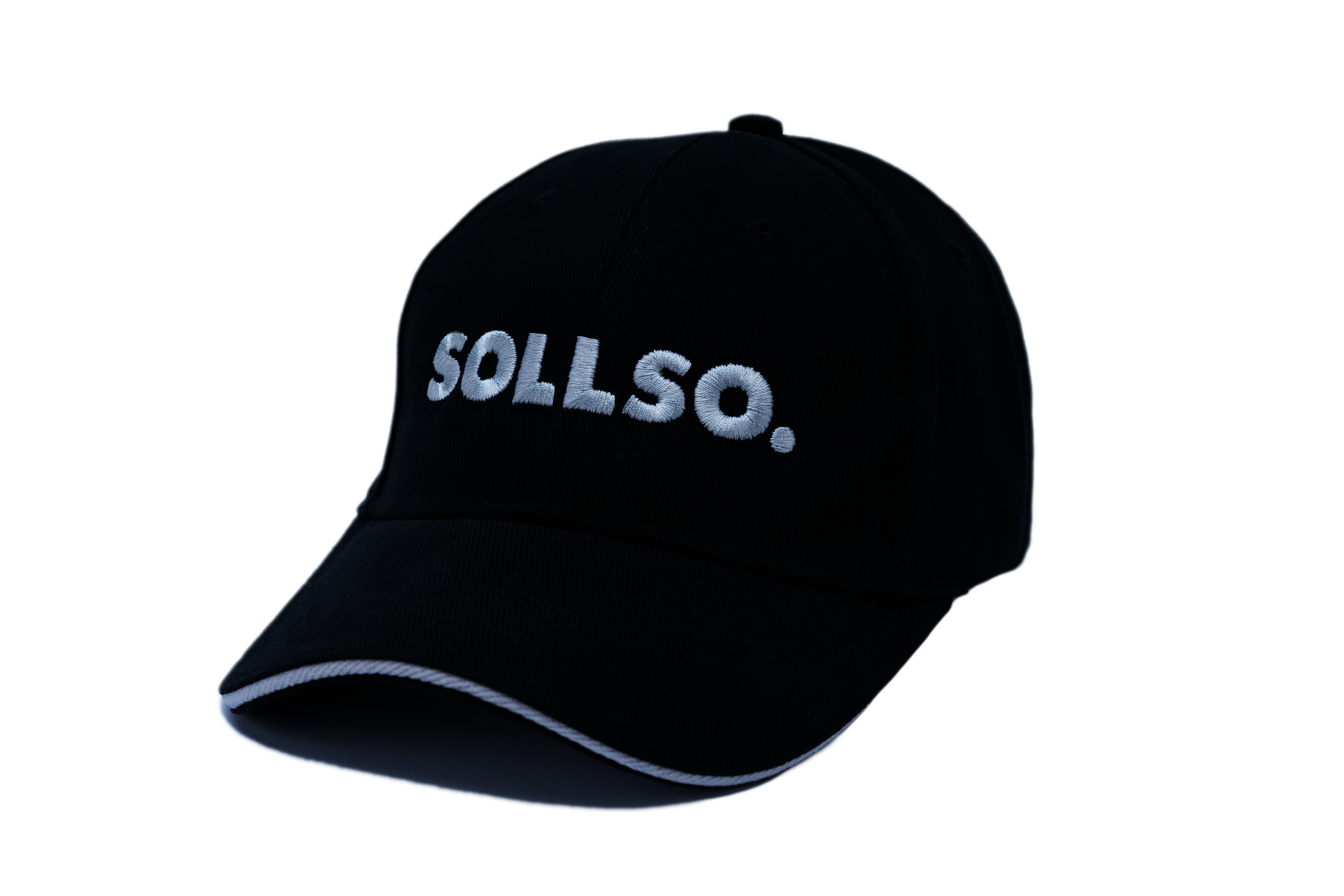 SOLLSO. TEXXILLA 6 Panel Sandwich Cap, Schwarz/Weiß