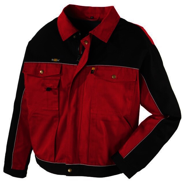 Canvas-Bundjacke (320 g/m²) „RIO” Farbe rot/schwarz Größe XL