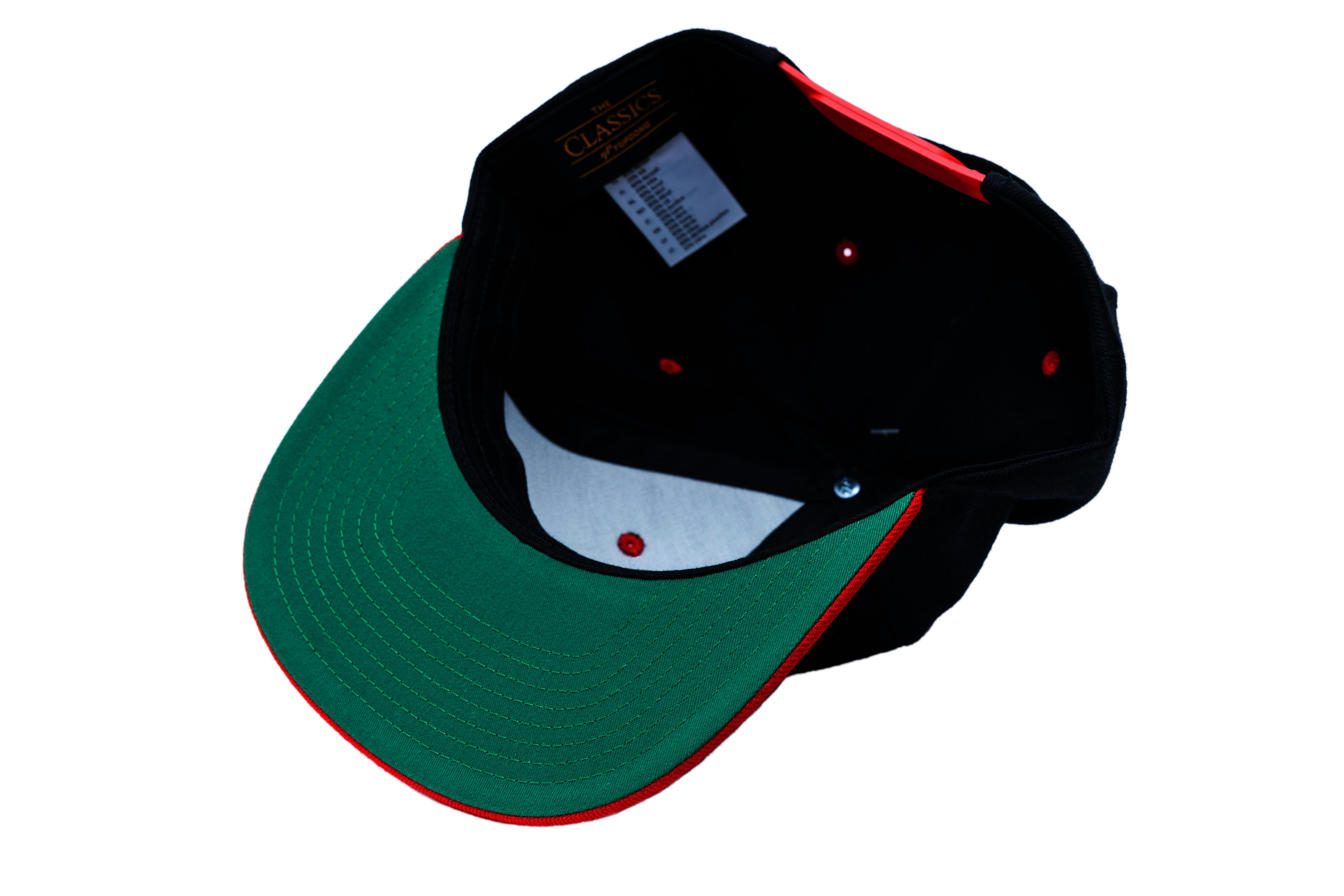 SOLLSO. Classic Snapback 2-Tone Cap, Black-Red