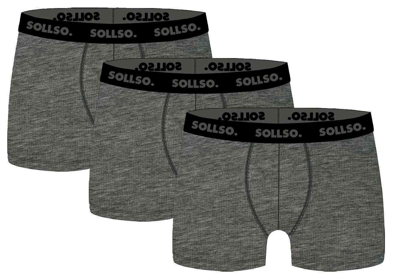 3er Pack Herren Boxershort, Bambusviskose, Grau Melliert, Gr.XXL