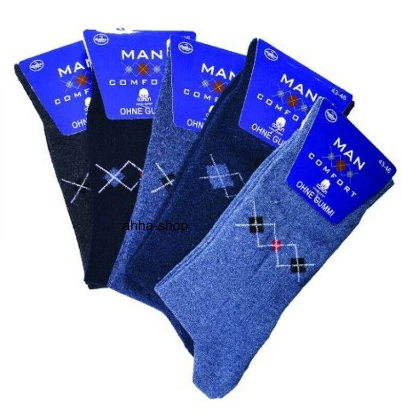 Herren Socken ohne Gummizug "Mehrfarbig", Art. 1596, Gr.39-42, 10er-Pack