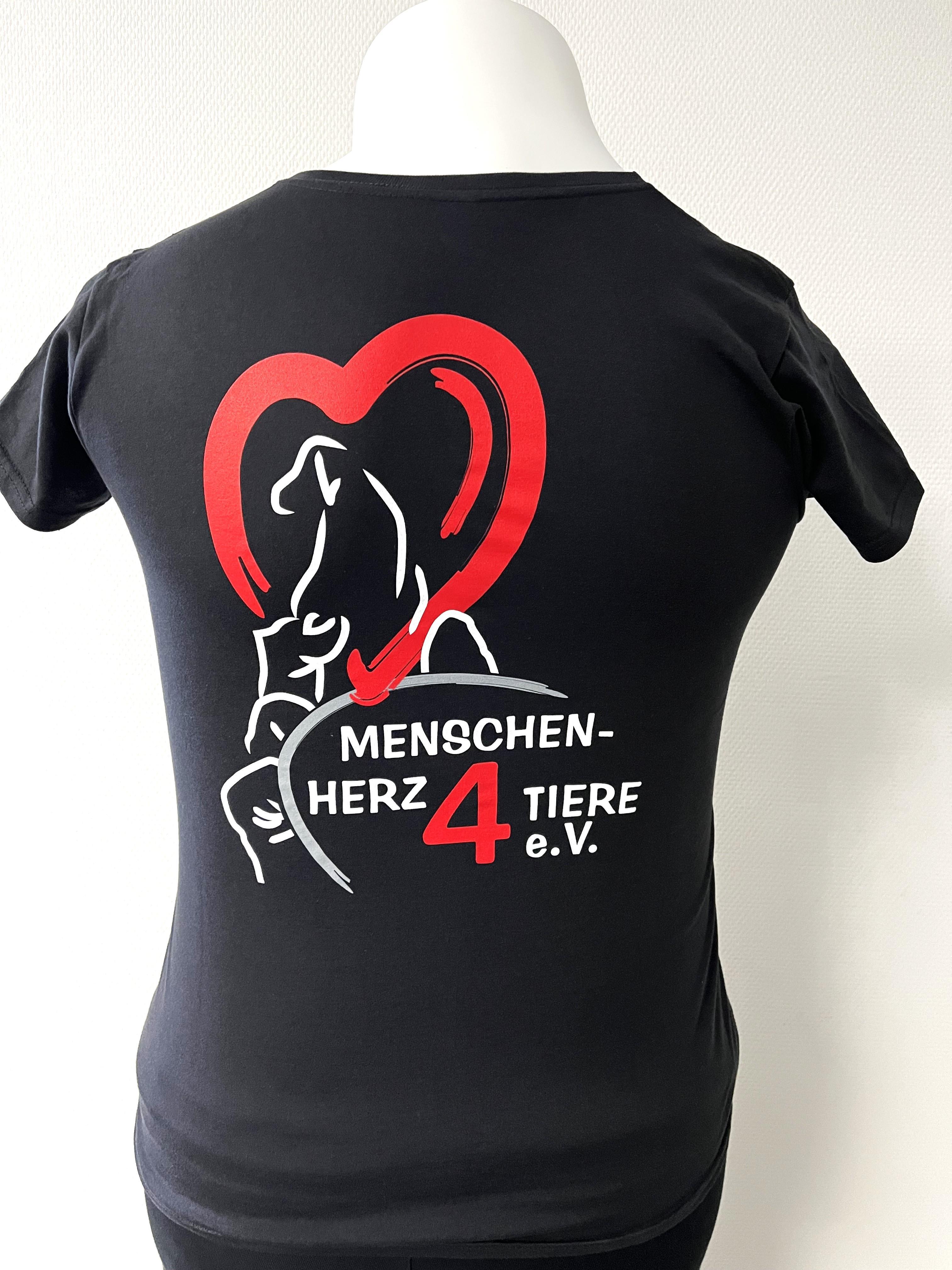 Damen T-Shirt "Menschen Herz 4 Tiere e.V." by SOLLSO., schwarz, Gr.XXL