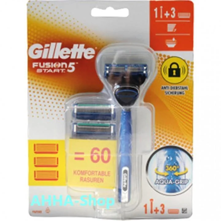 Gillette Fusion 5 Start Rasierer + 3 Klingen, neu und OVP 