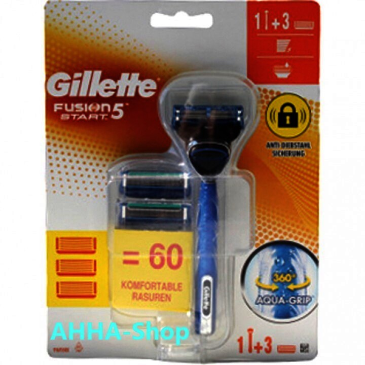 Gillette Fusion 5 Start Rasierer + 3 Klingen, neu und OVP 