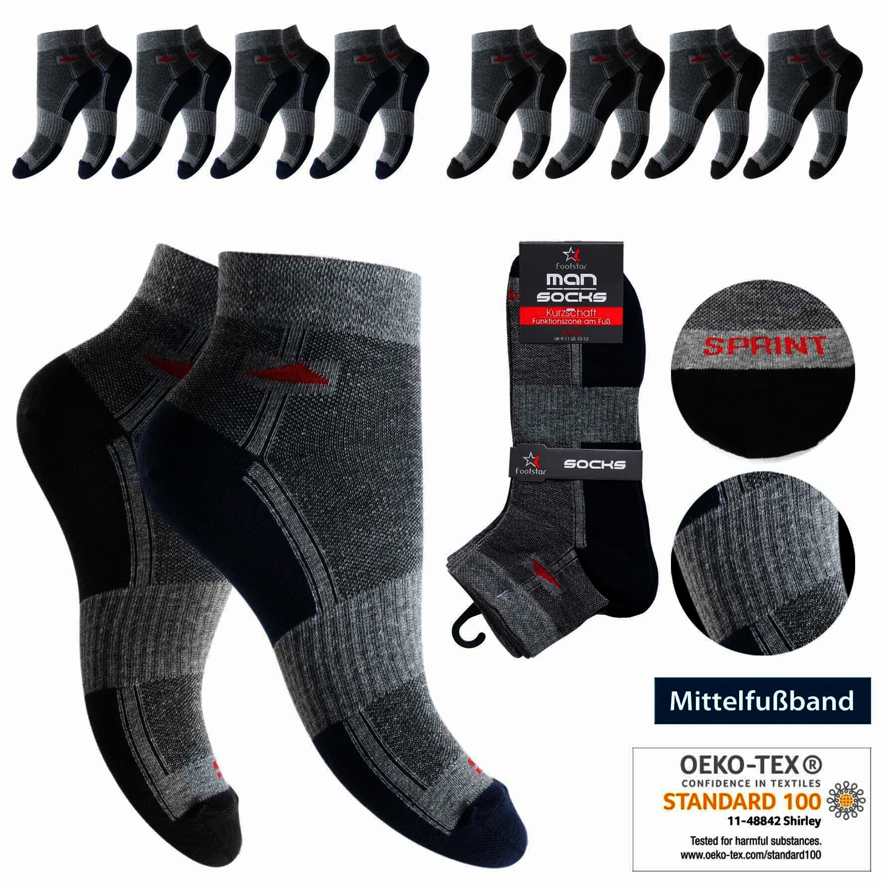 Herren Sneaker-Socken 72959 , Gr. 43/46 , Farbe Marine/Grau, 4 x 4er-Pack