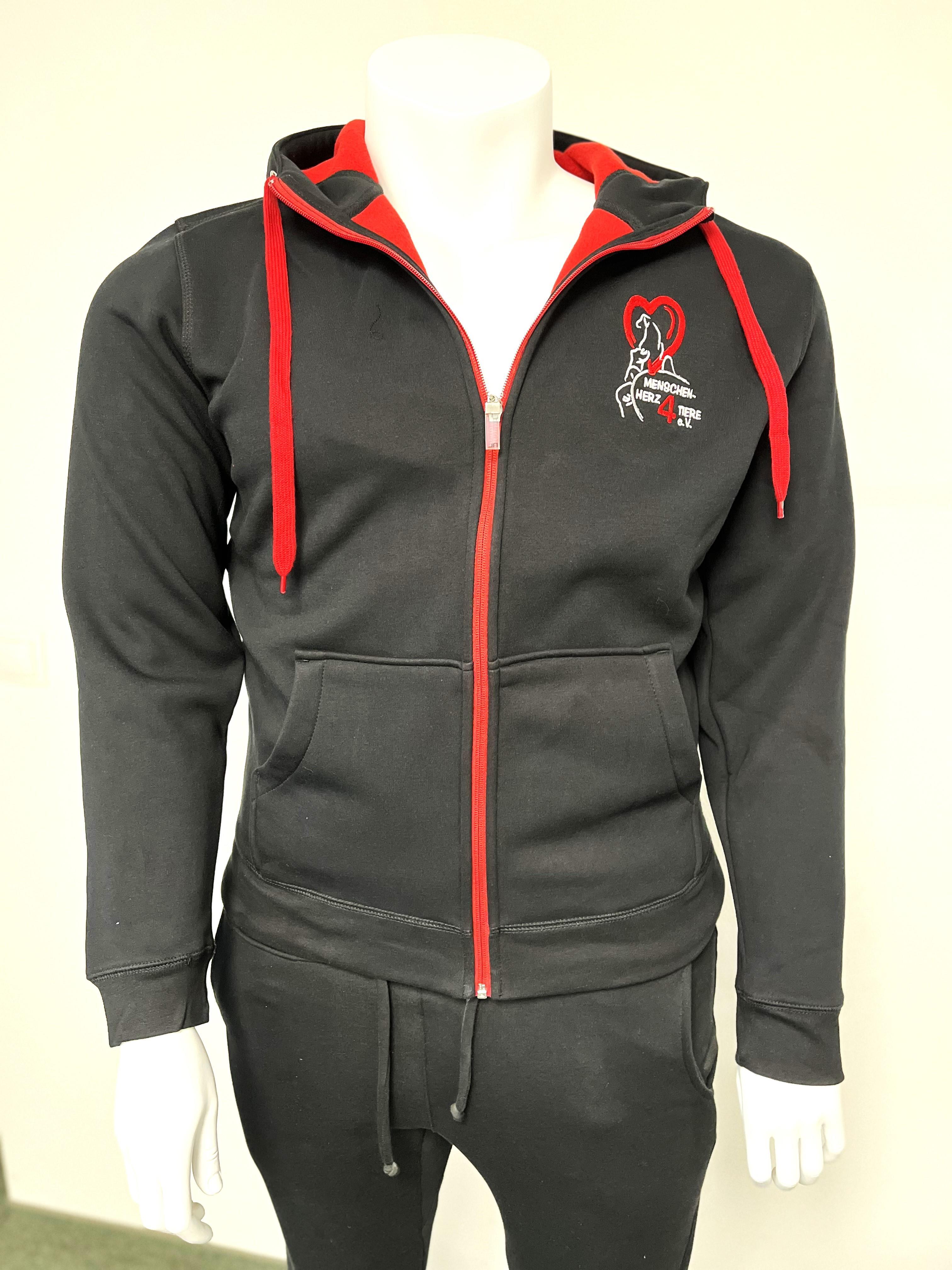 Sweatjacke  „Menschen-Herz 4 Tiere e.V.“ by SOLLSO., Schwarz, Größe M