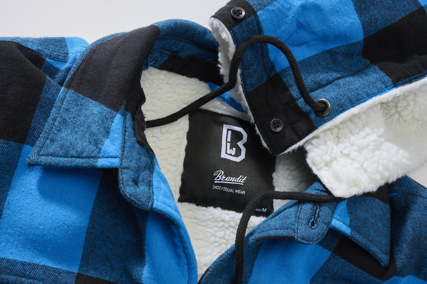 Brandit Lumberjacket hooded blau/schwarz, Größe L
