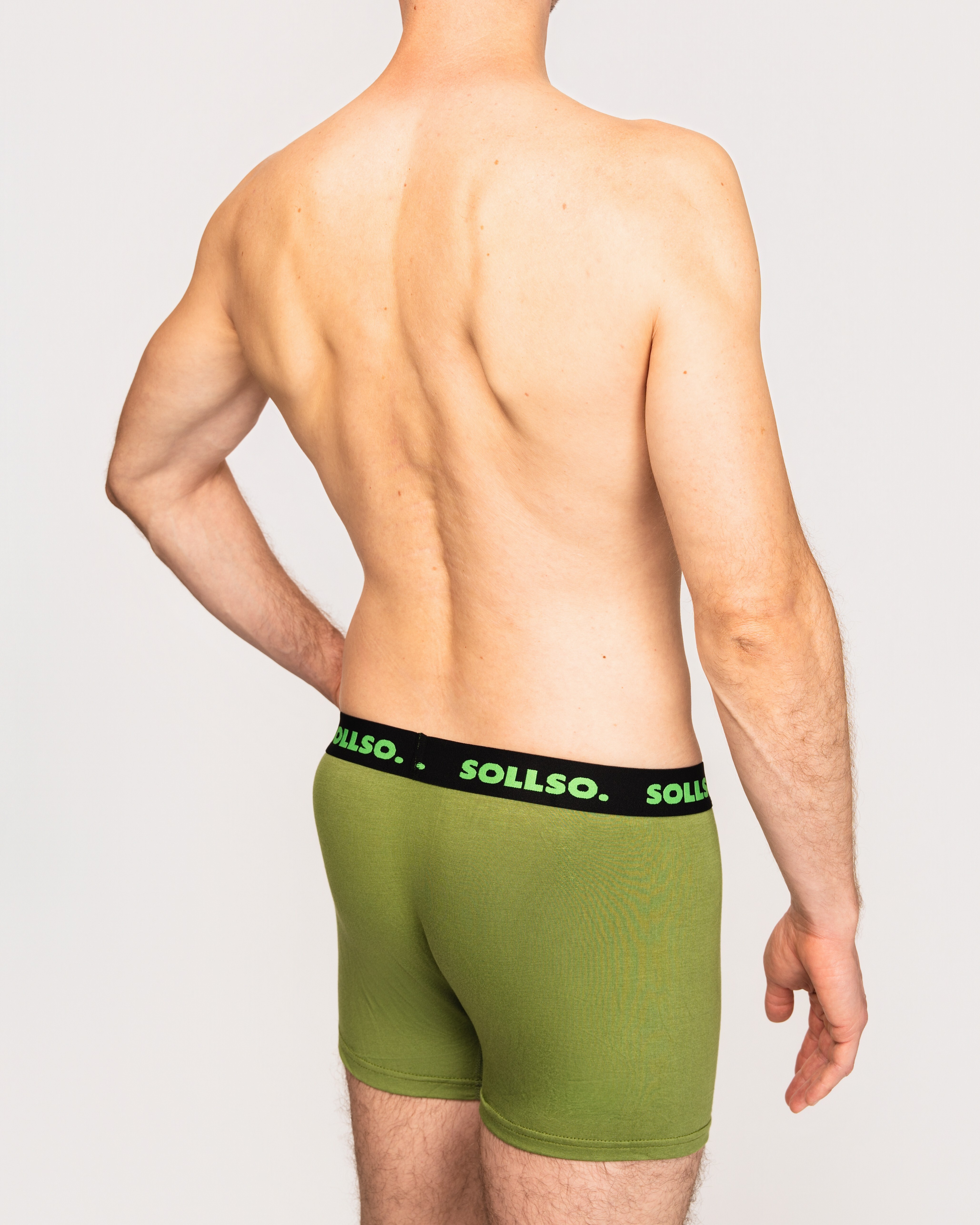 3er Pack Herren Boxershort, Bambusviskose, Blau/Grau/Olive, Gr.L