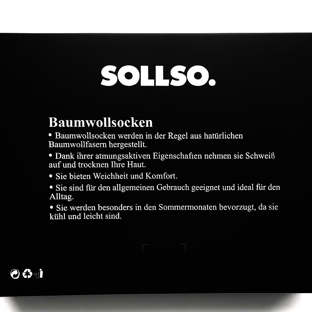 SOLLSO. Tennissocken, 3er-Pack, schwarz, Gr.35/38