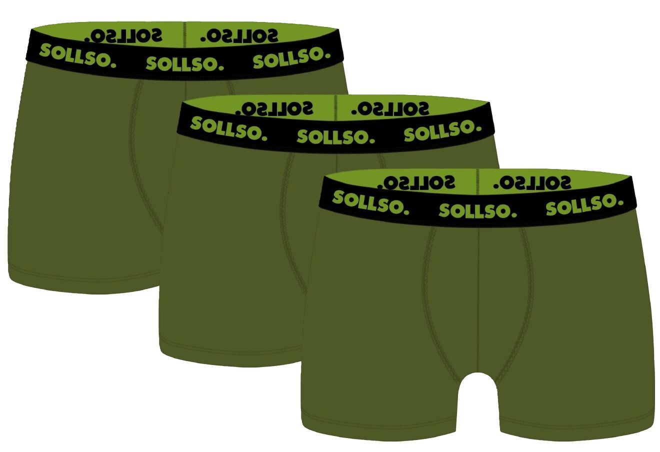 3er Pack Herren Boxershort, Bambusviskose, Olive, Gr.3XL