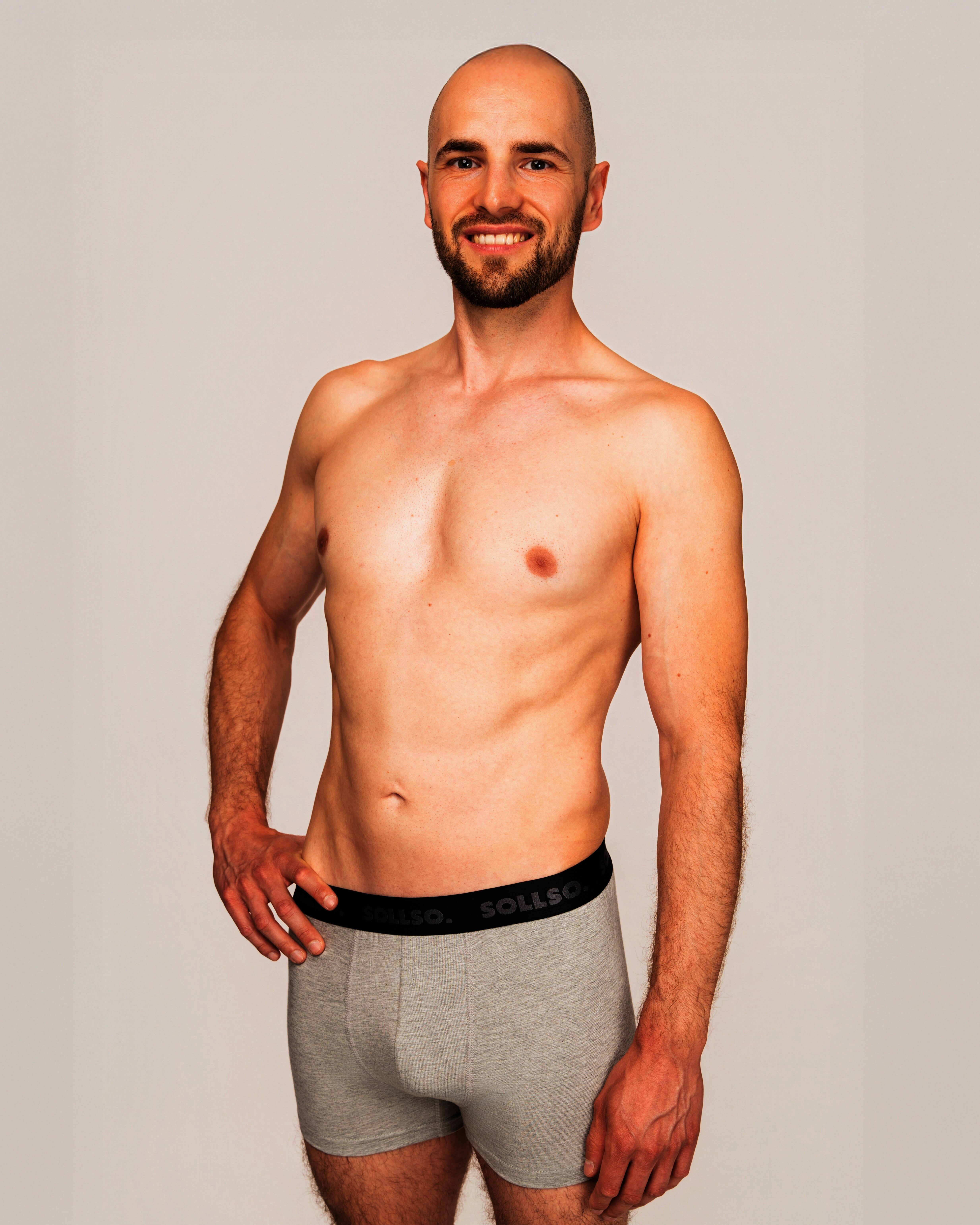 3er Pack Herren Boxershort, Bambusviskose, Grau Melliert, Gr.XXL