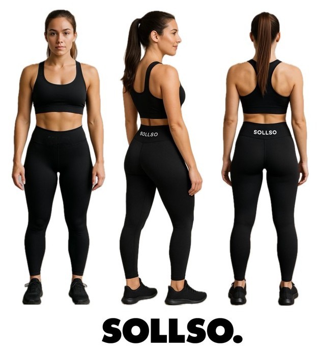 Scrunch-Leggins by SOLLSO., Schwarz, Gr.L