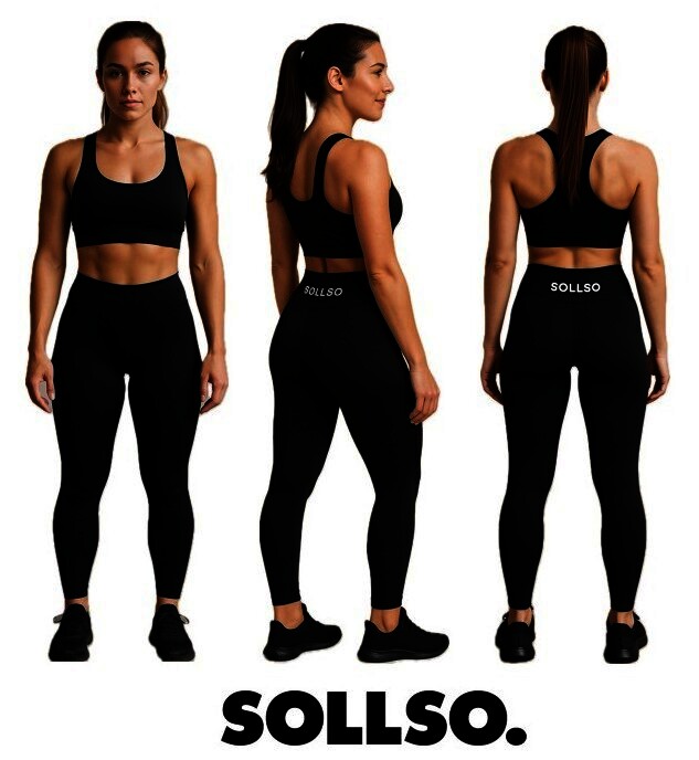 Scrunch-Leggins by SOLLSO., Schwarz, Gr.L