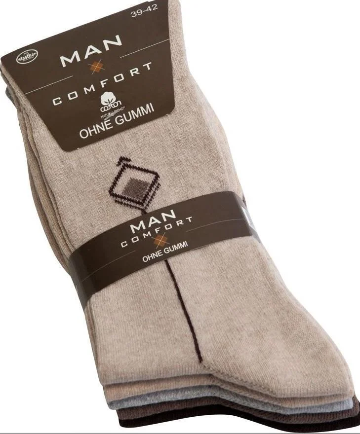 Herren Socken ohne Gummizug "Brauntöne", Art. 1588, Gr.39-42, 10er-Pack