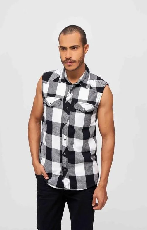 Brandit Checkshirt, Farbe weiß/schwarz, Größe 4XL