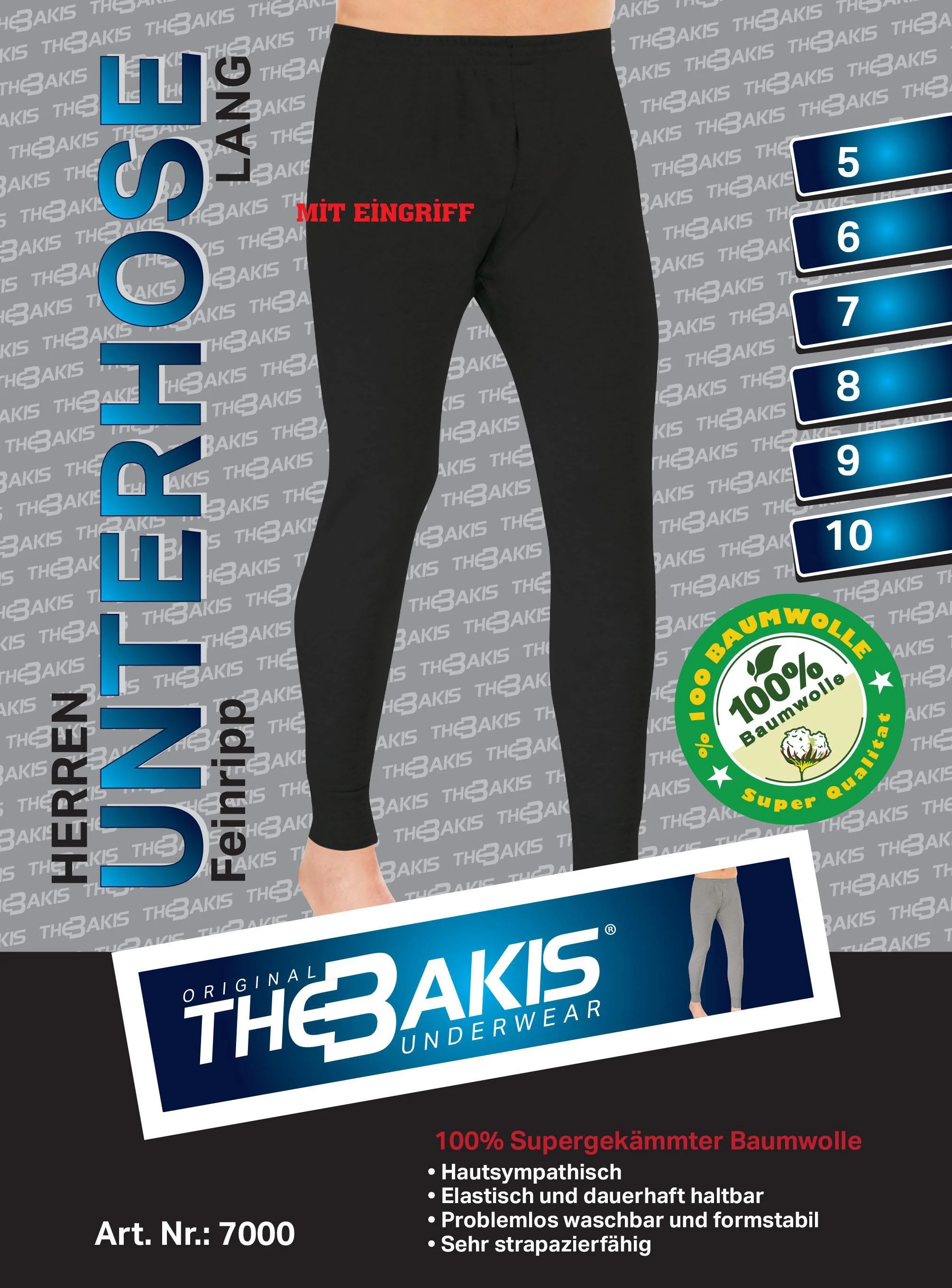 Herren Thermo Unterhose Farbig, Größe 8
