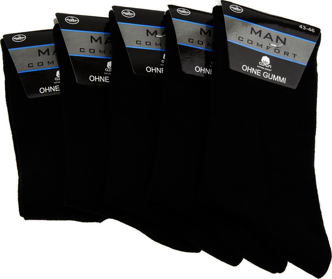 Herren Socken ohne Gummizug, Farbe schwarz, Art. 1561, Gr. 39-42, 10er Pack
