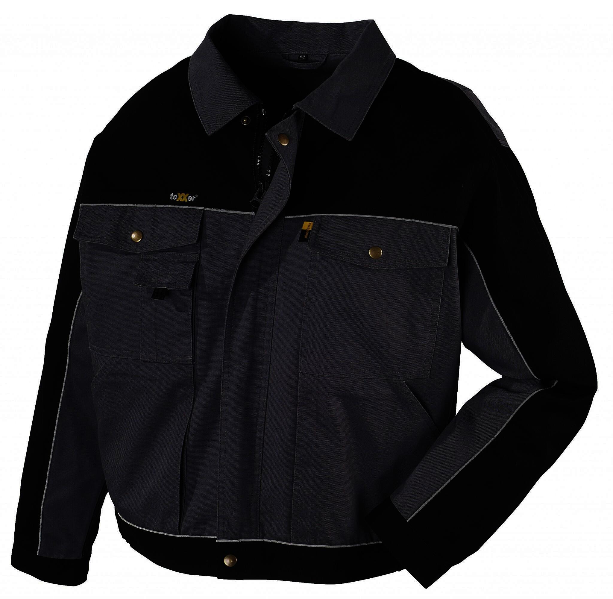 Canvas-Bundjacke (320 g/m²) „RIO” Farbe grau/schwarz