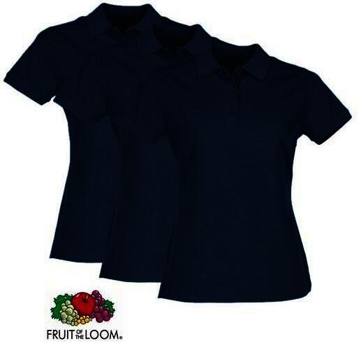 FOTL  Damen Premium-Poloshirt, 3er-Pack, navy, Gr.XXL