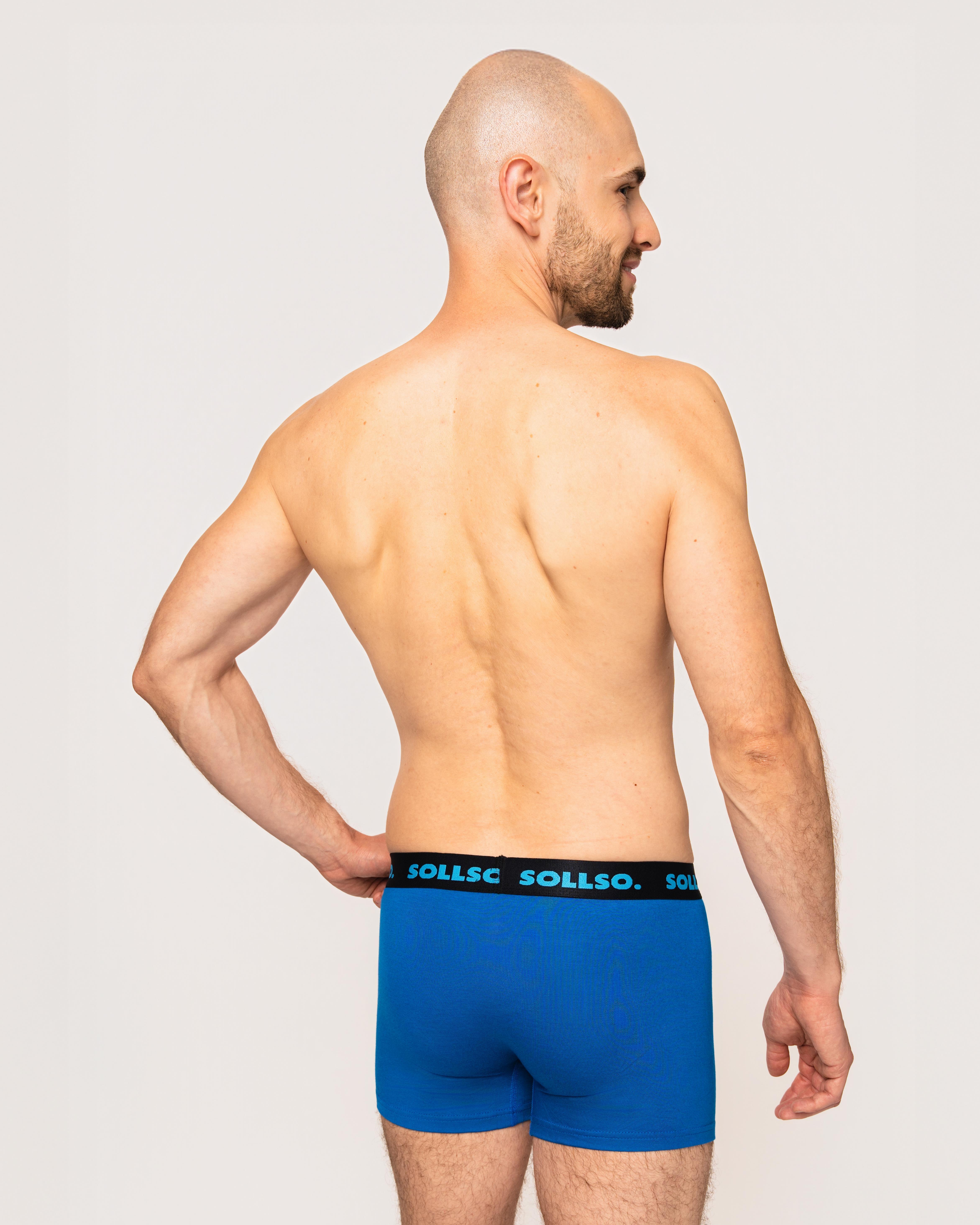 3er Pack Herren Boxershort, Bambusviskose, Blau, Gr.3XL