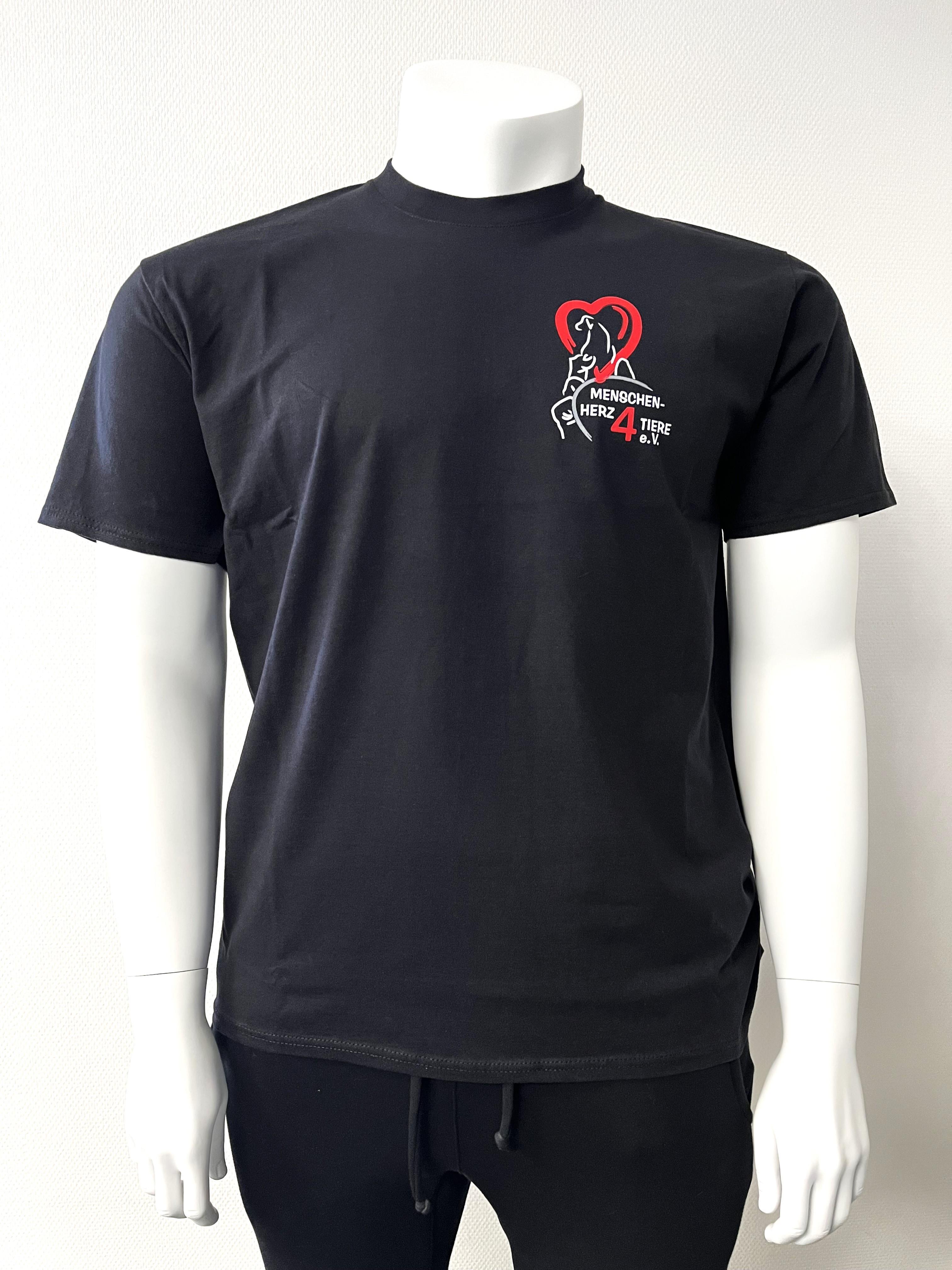 Herren T-Shirt "Menschen Herz 4 Tiere e.V." by SOLLSO., schwarz, Gr.L