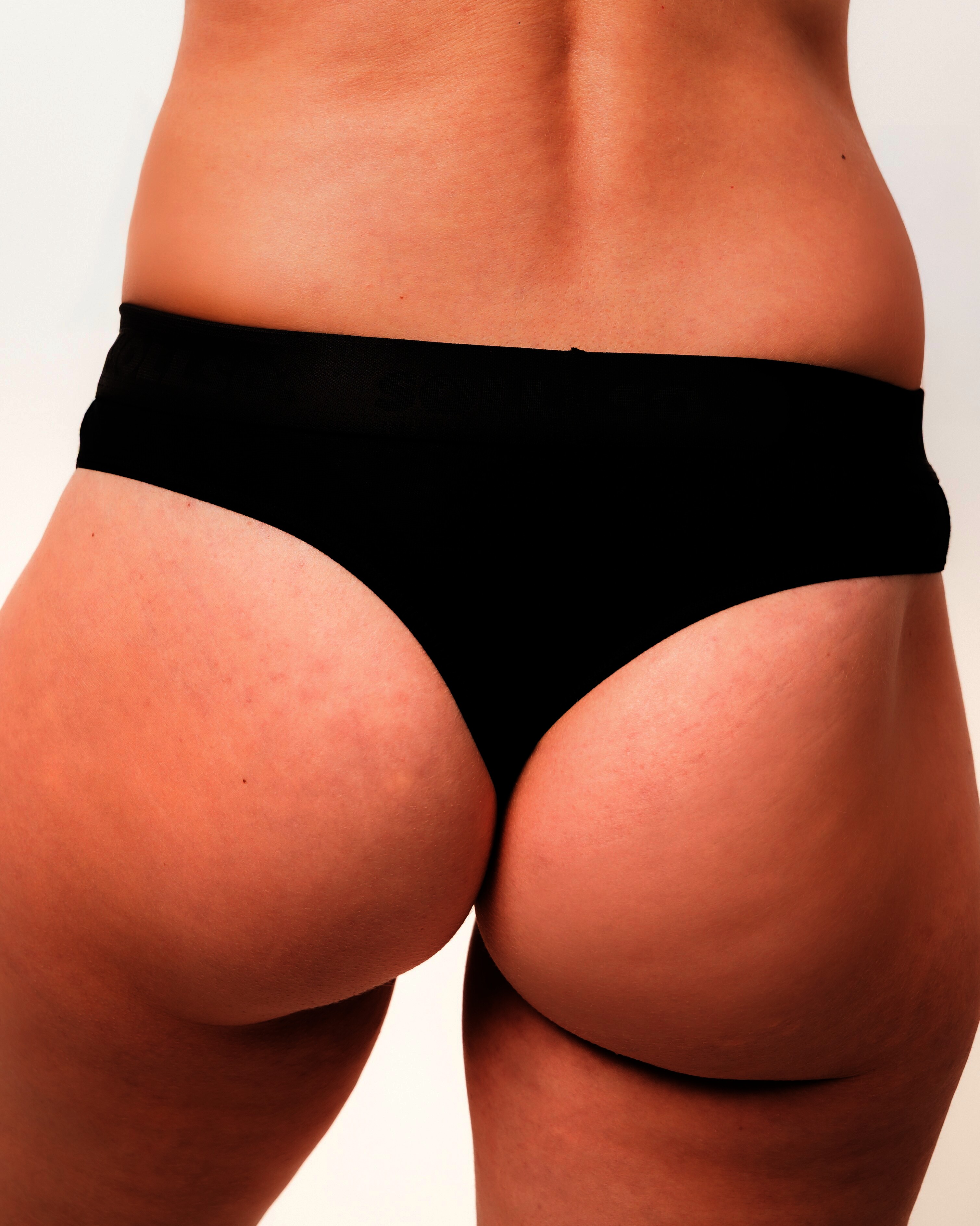 Damen Tanga, Bambusviskose, 3er-Pack, Schwarz/Weiß/Grau, Gr.S