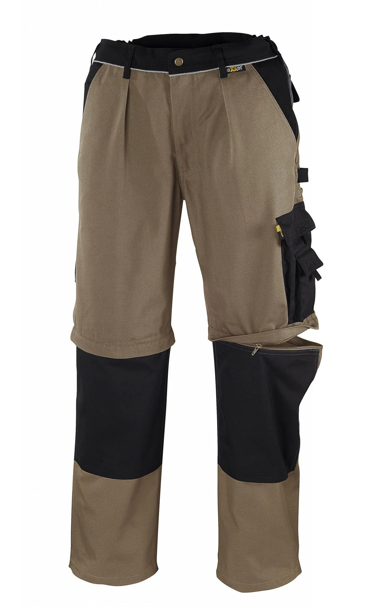 "2-in-1" Canvas-Bundhose (320 g/m²) „TOBAGO”  Farbe: khaki/schwarz Größe 64