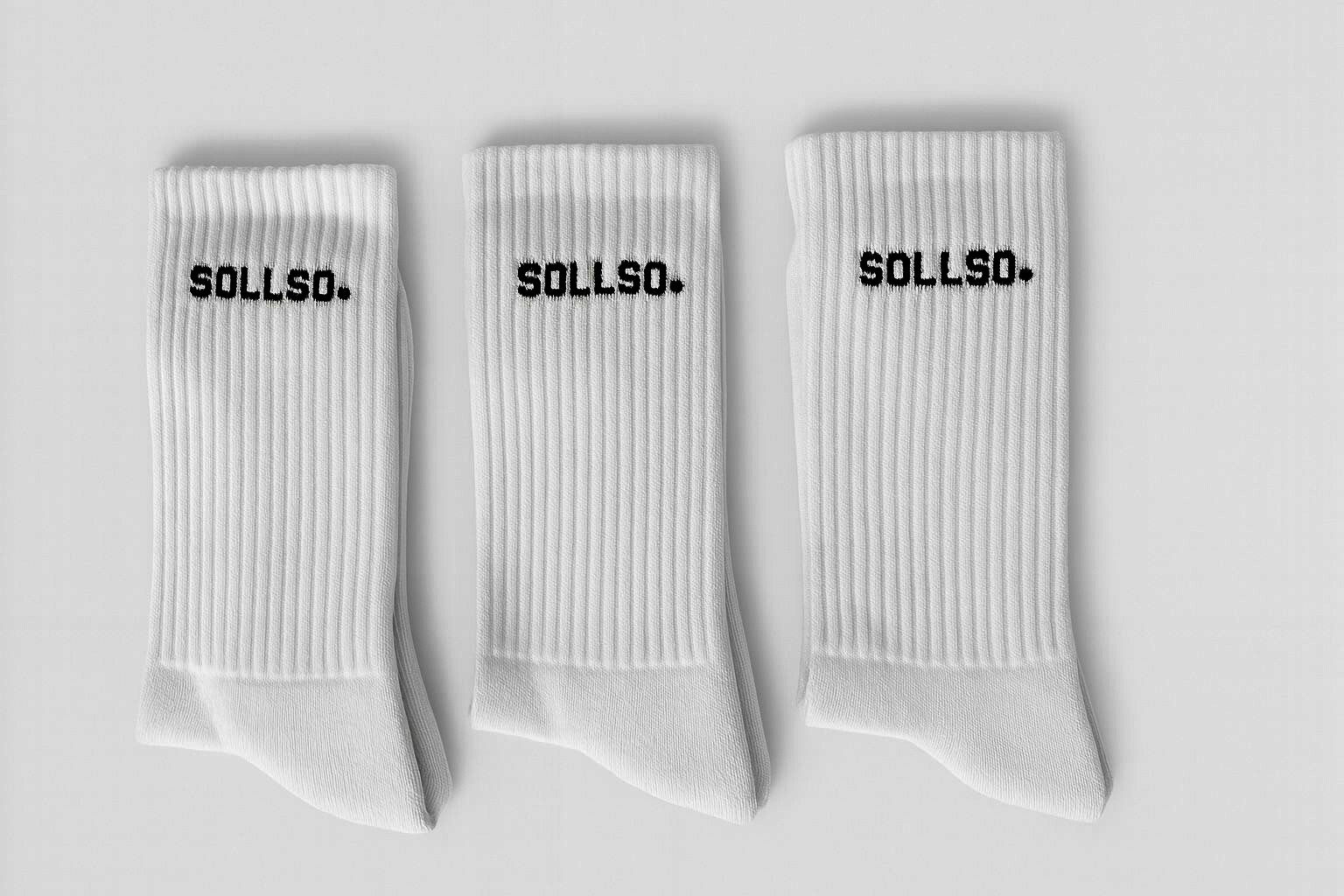 Tennissocken „SOLLSO.“, weiß, 2 x 3er-Pack, Gr-35/38