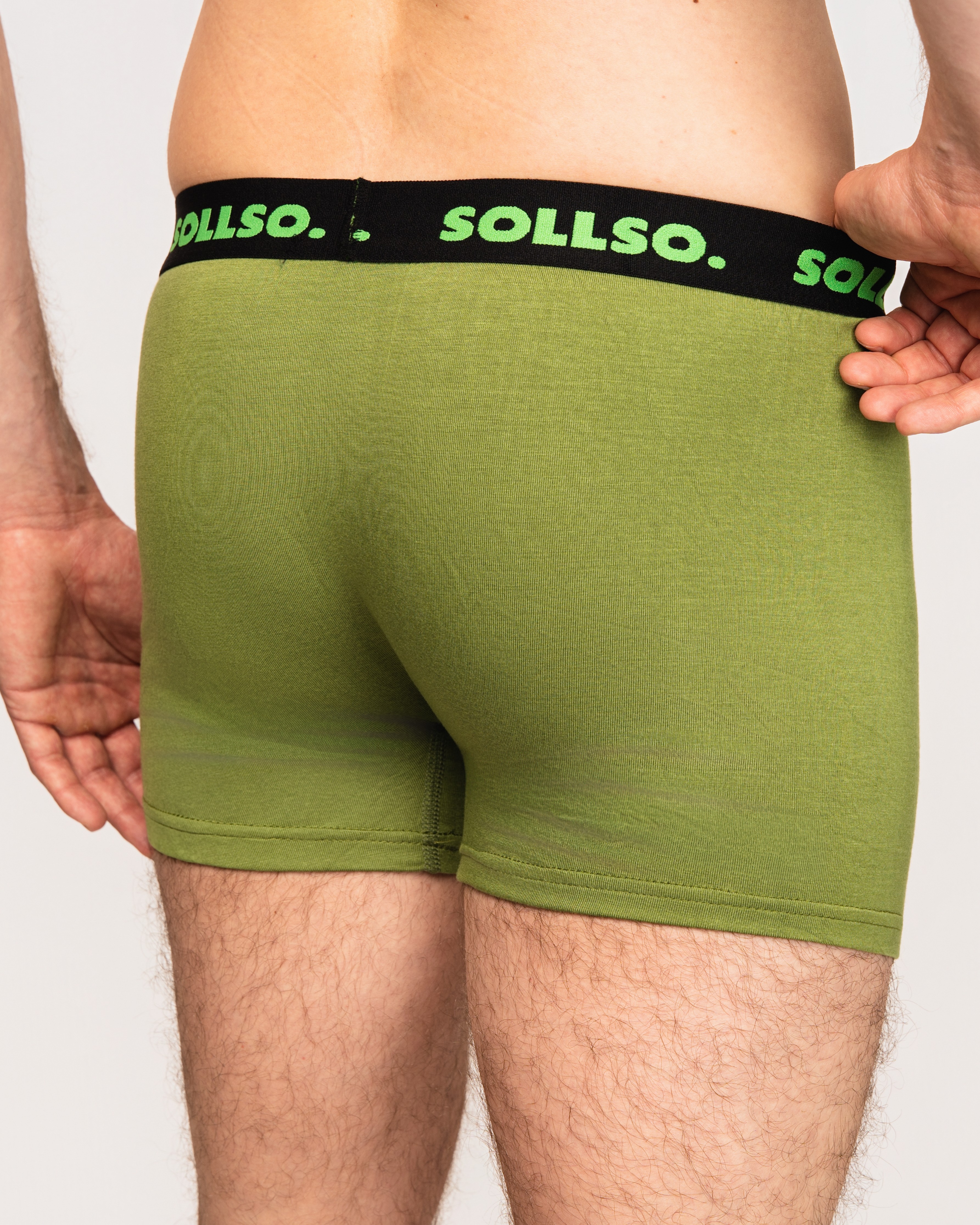 3er Pack Herren Boxershort, Bambusviskose, Olive, Gr.S