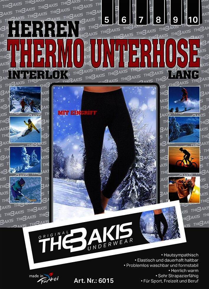 4er-Pack Herren Thermo Unterhose Lang, Interlok anthrazit, Gr.9