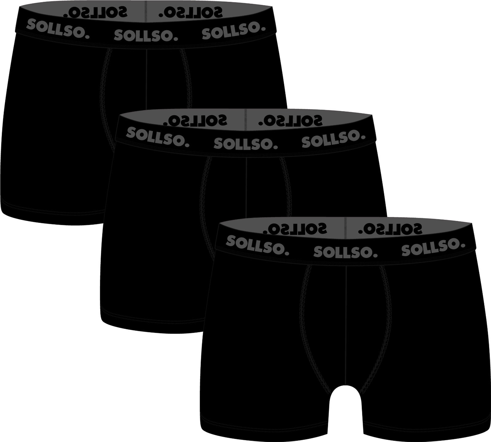 3er Pack Herren Boxershort, Bambusviskose, Schwarz/Schwarz, Gr.XXL
