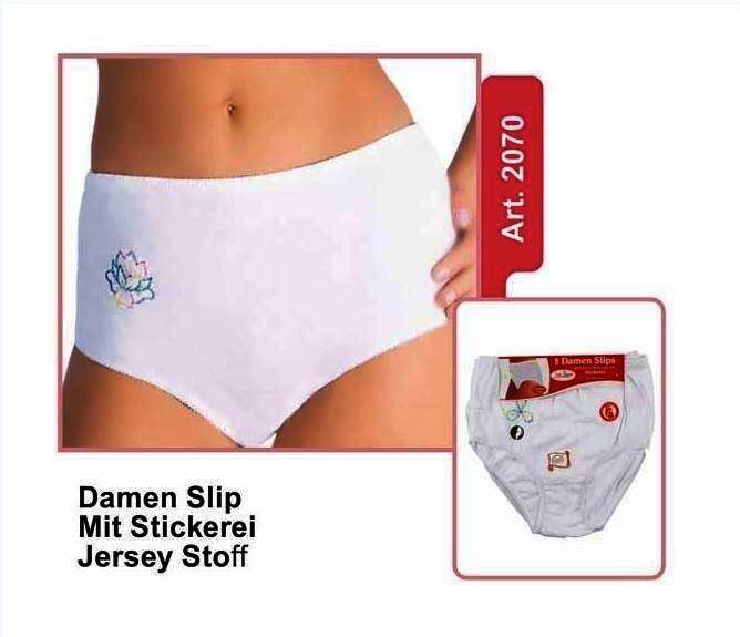 Damen Slip weiß 5er Pack, Größe 48/50