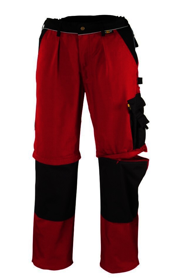 "2-in-1" Canvas-Bundhose (320 g/m²) „TOBAGO”   Farbe rot/schwarz  Größe 62