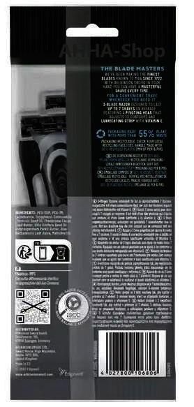 Wilkinson Extra 3 Essentials Black, Einwegrasierer, 6er Pack