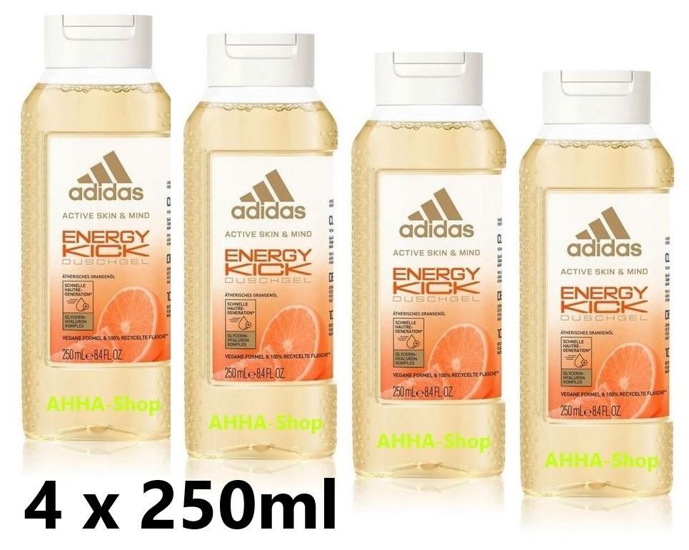 adidas  Skin & Mind Duschgel "Energy Kick", 4 x 250ml