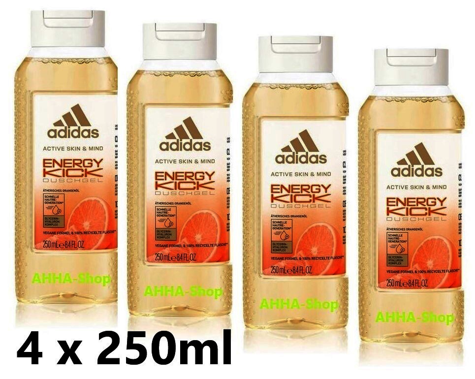 adidas  Skin & Mind Duschgel "Energy Kick", 4 x 250ml