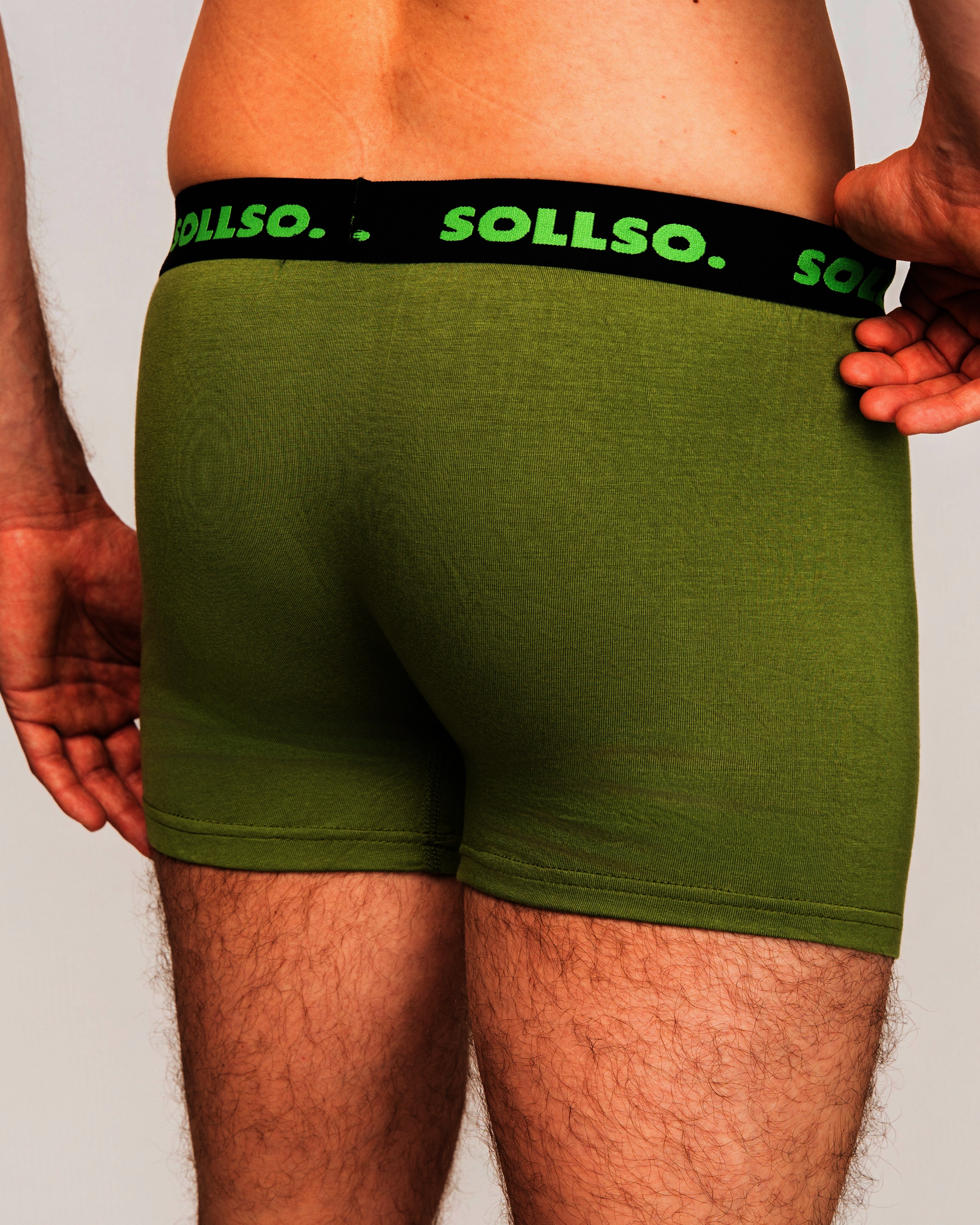 3er Pack Herren Boxershort, Bambusviskose, Olive, Gr.XXL