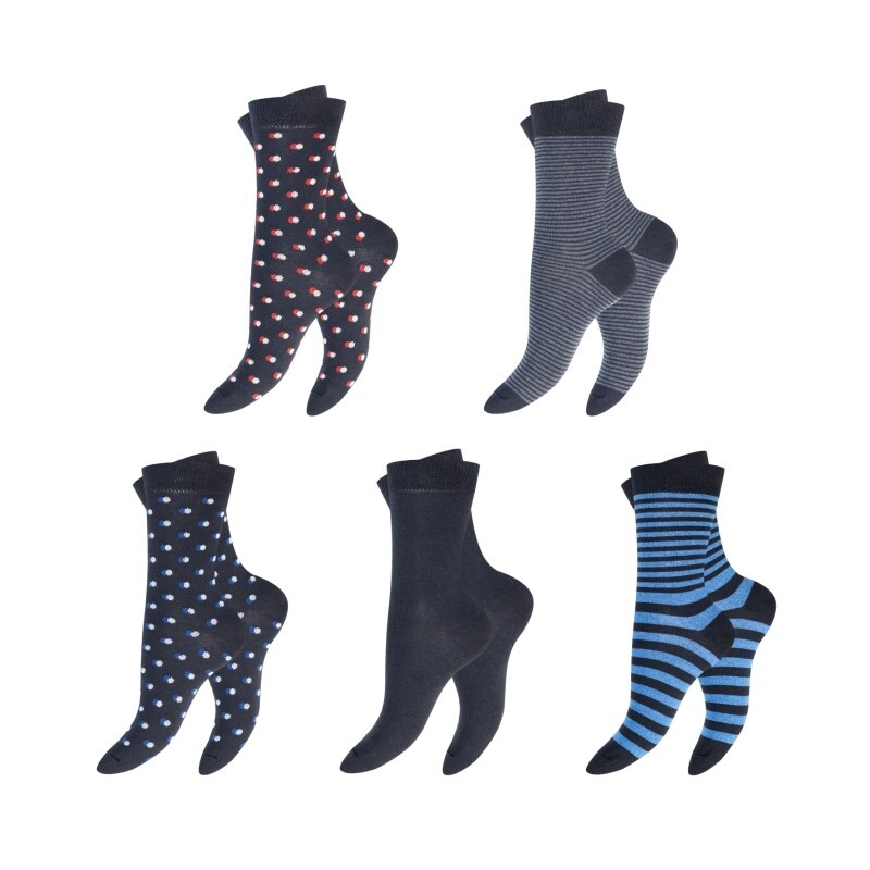 Damen Socken 63103, gemustert/uni, 2 x 5er-Pack, Gr.35/38