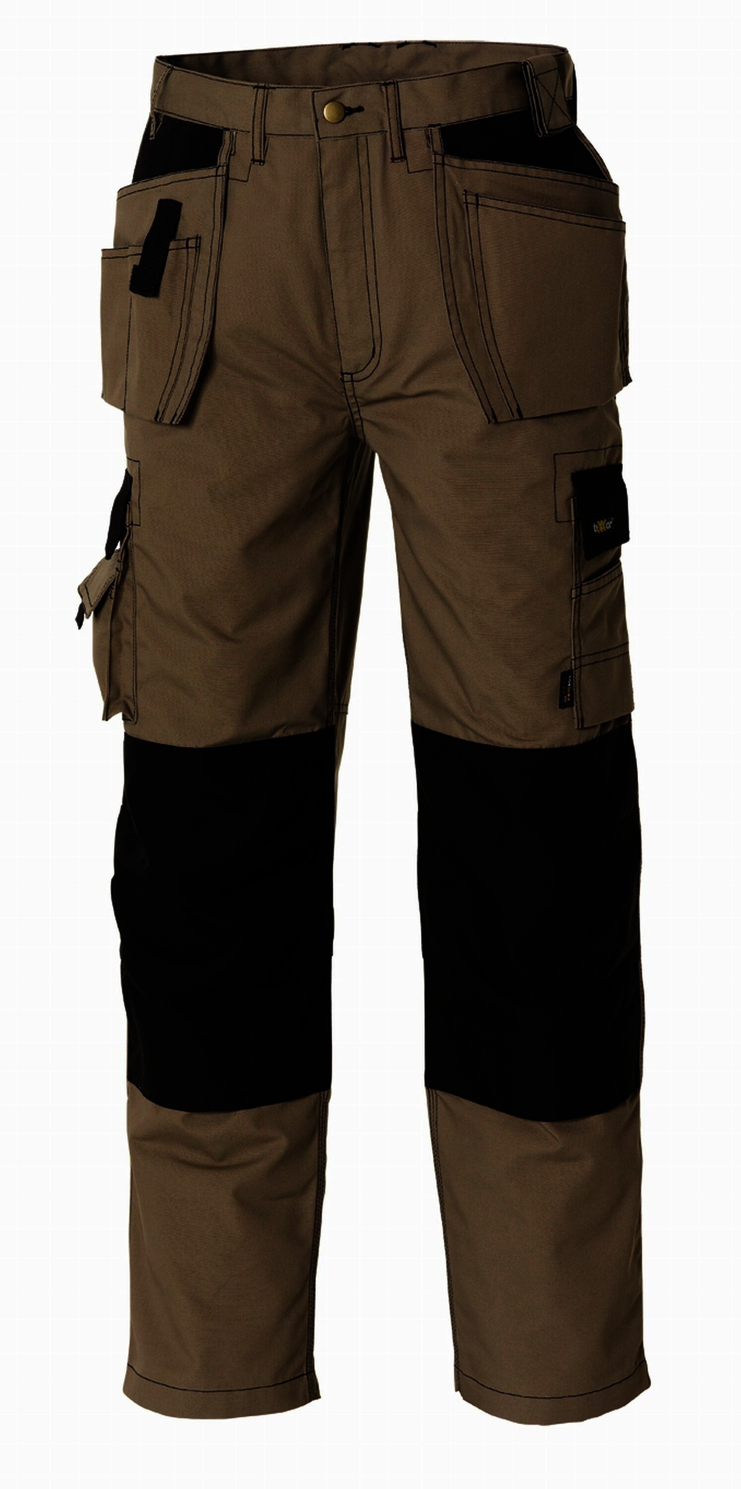teXXor Canvas Bundhose "Panama", Berufshose, khaki/schwarz Größe 54