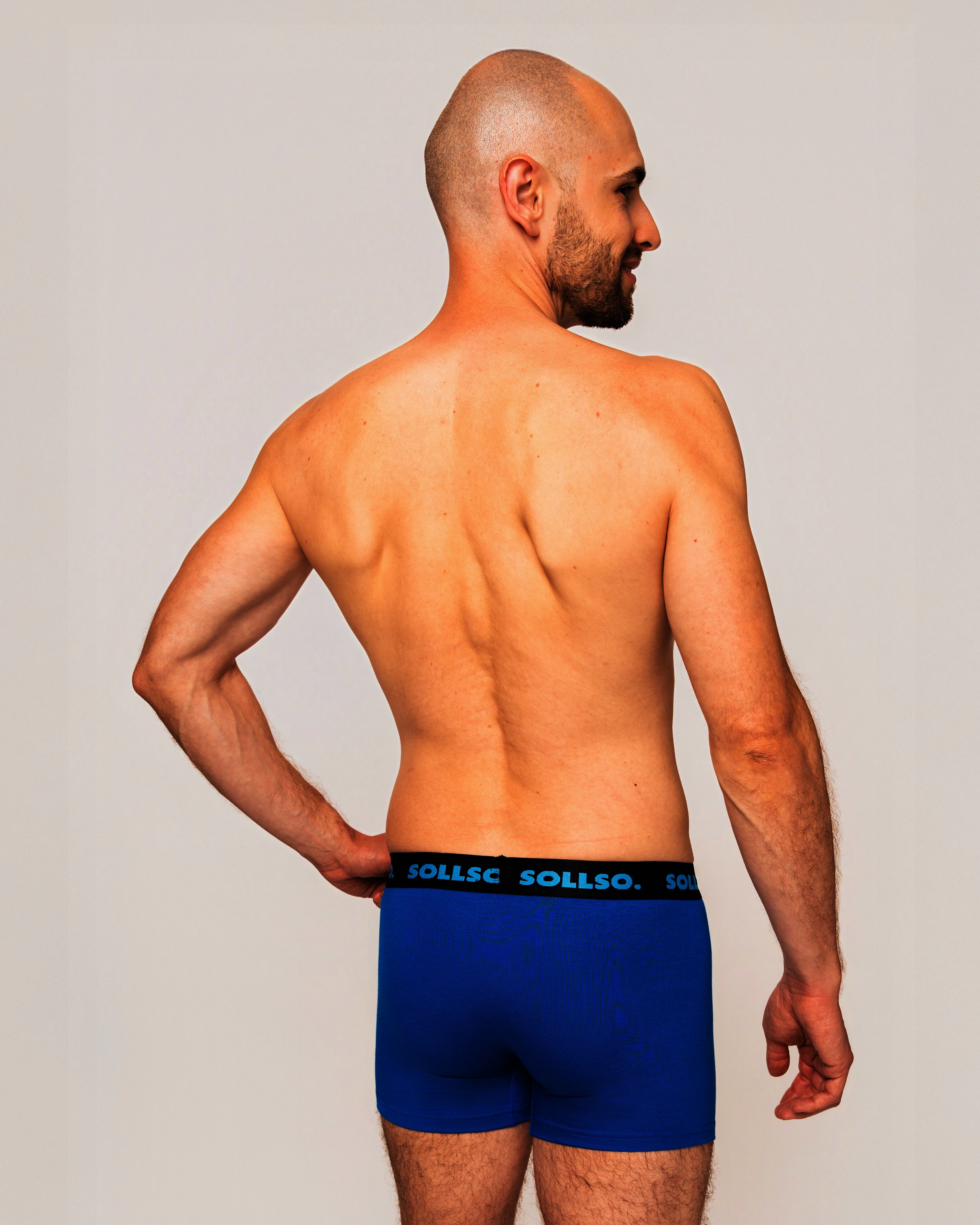 3er Pack Herren Boxershort, Bambusviskose, Blau/Grau/Olive, Gr.L