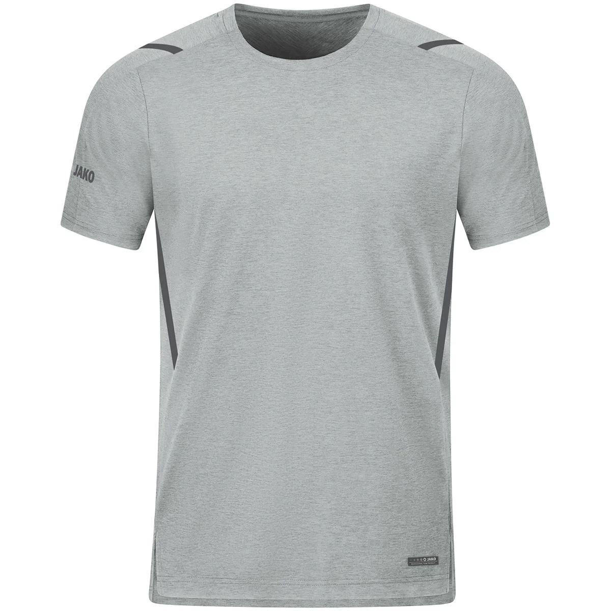 JAKO Herren T-Shirt Challenge, hellgrau meliert/anthrazit light, Gr.M