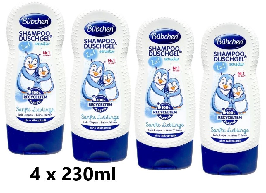 Bübchen Kinder-Shampoo und Duschgel sensitiv, 4 x 230ml