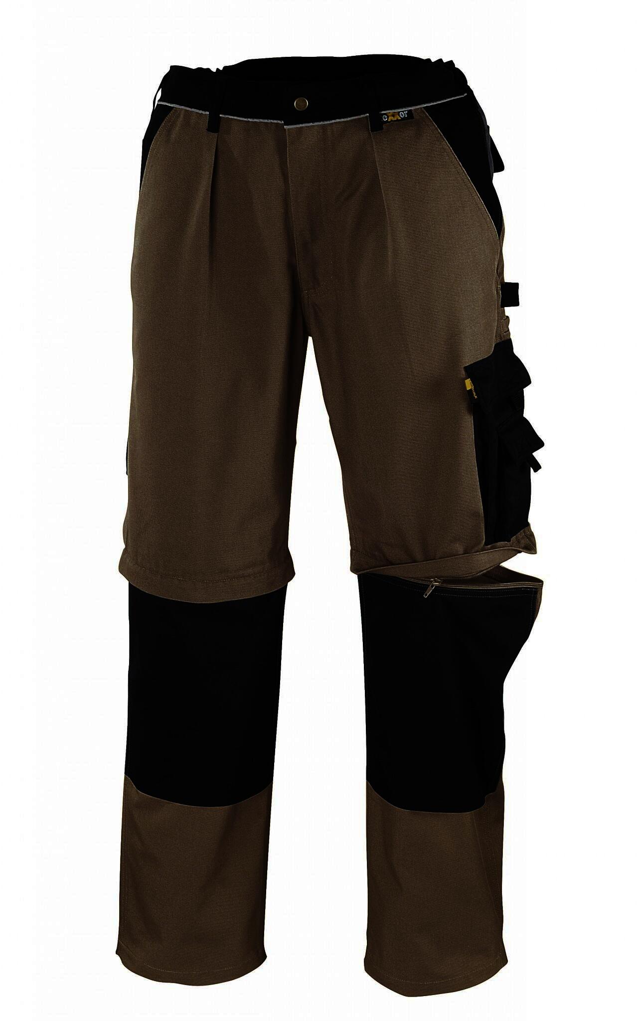 "2-in-1" Canvas-Bundhose (320 g/m²) „TOBAGO”  Farbe: khaki/schwarz Größe 28
